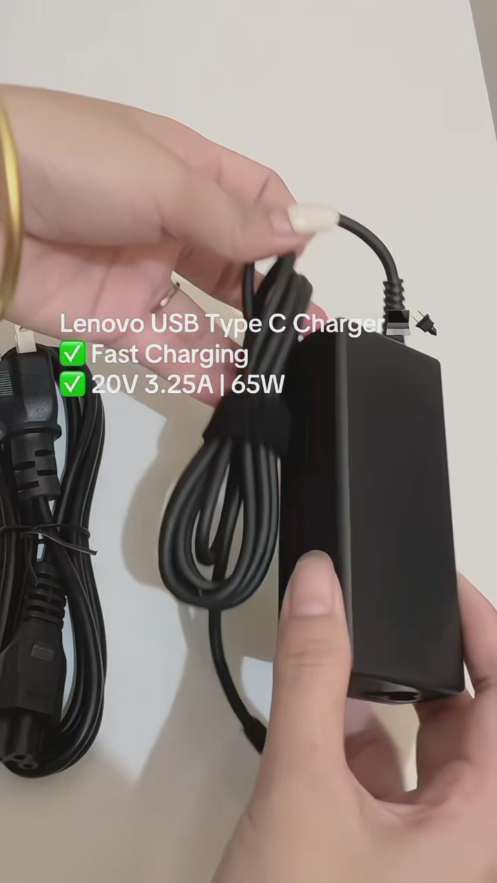 شاحن Lenovo أصلي 65W للابتوب | شحن سريع وآمن | جودة عالية
